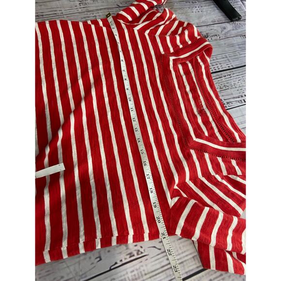 Talbots Tee Shirt Womens XL Stripe Square Neck 3/4 Quarter Sleeve Cotton - Picture 6 of 10
